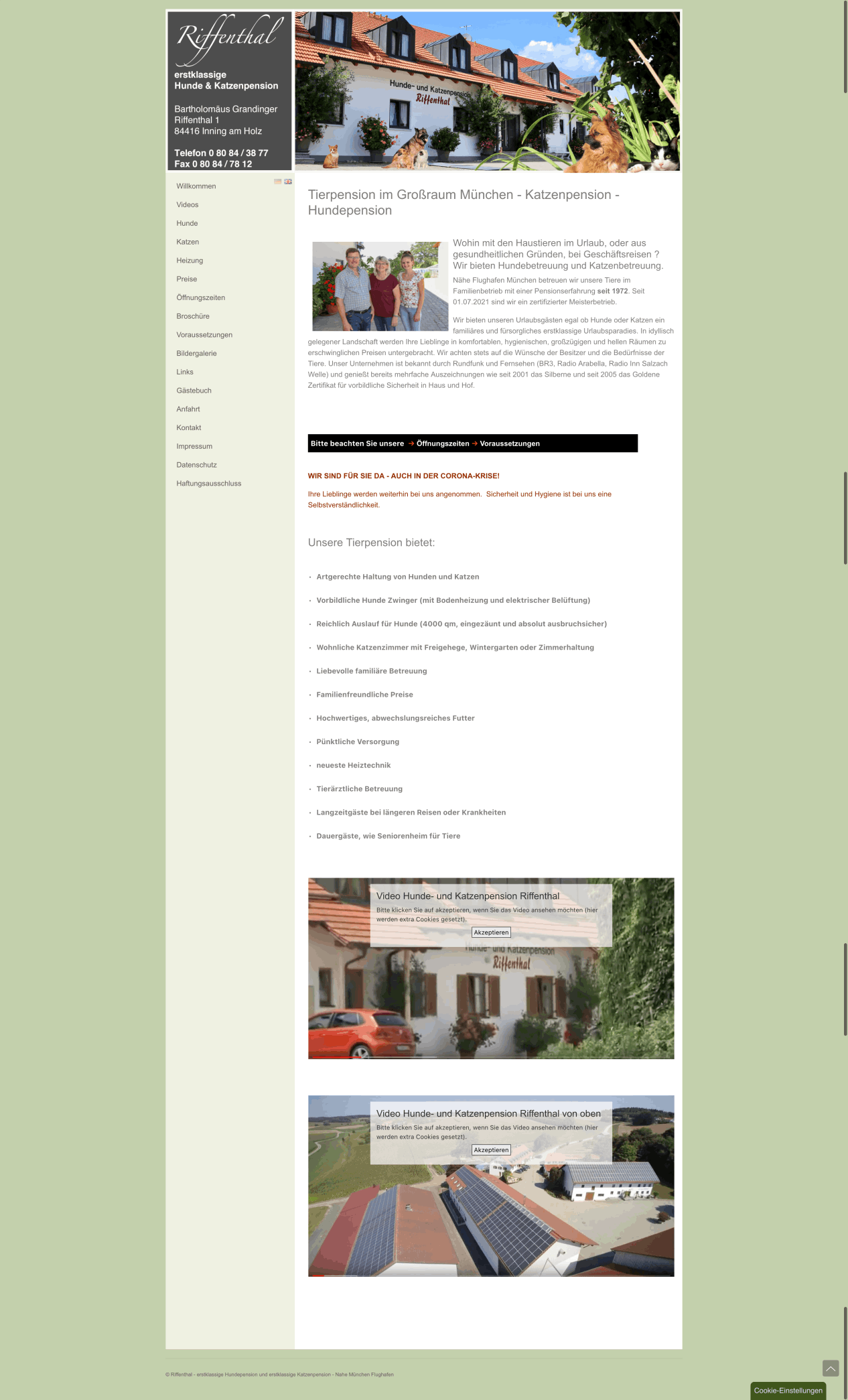 Riffenthal - erstklassige Hunde- und Katzenpension